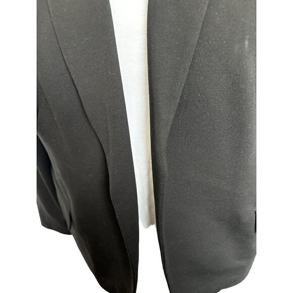 Chico’s Blazer Black Women 12/14 Chico size2 Fully lined Open Front Notch Collar - Picture 4 of 12